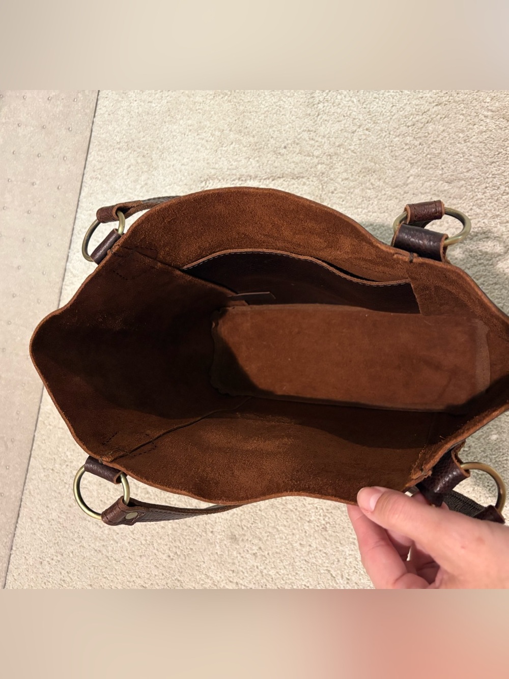 Portland Leather Tote Bag in Coldbrew Brown - Picture 4 of 5